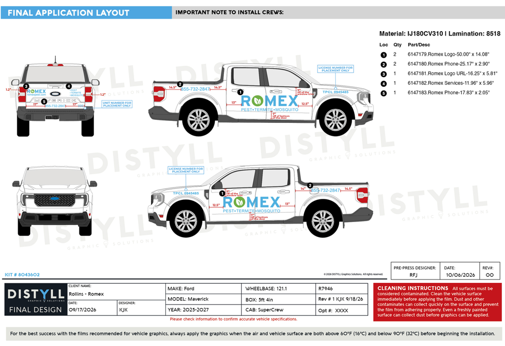 Rollins, Romex, Ford, Maverick, SuperCrew, 54inBox, 121_1WB, 2025-2027