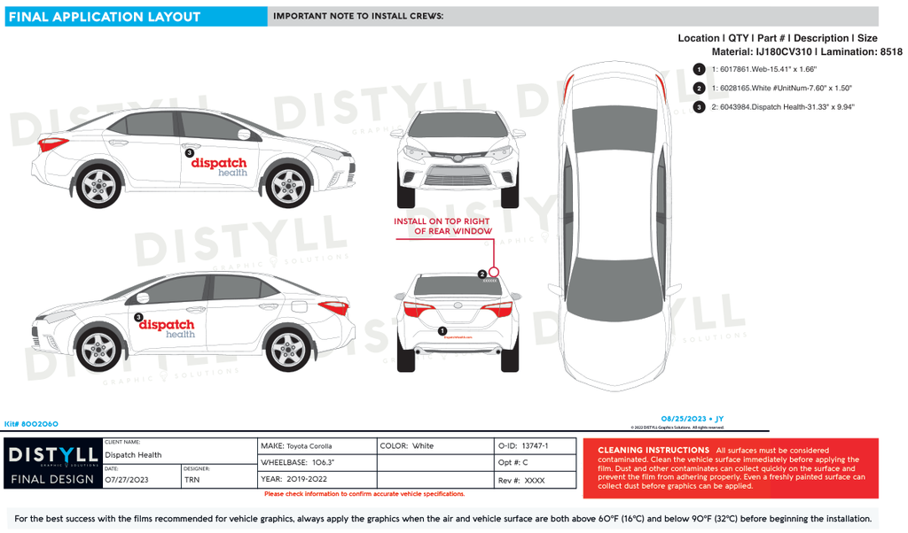 Dispatch Health, Toyota, Corolla, 2022, Spot Graphic Kit