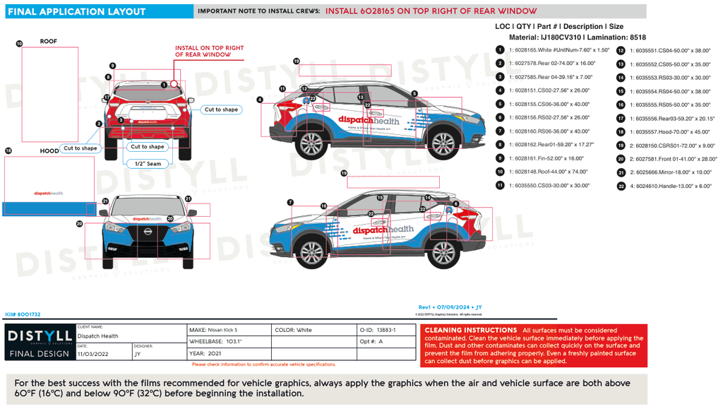Dispatch, Dispatch Health, Nissan Kick S, 2021-, Full Wrap Kit