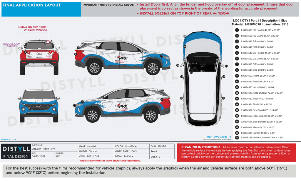 Dispatch, PPX, Hyundai Tuscon, 2022, Full Wrap