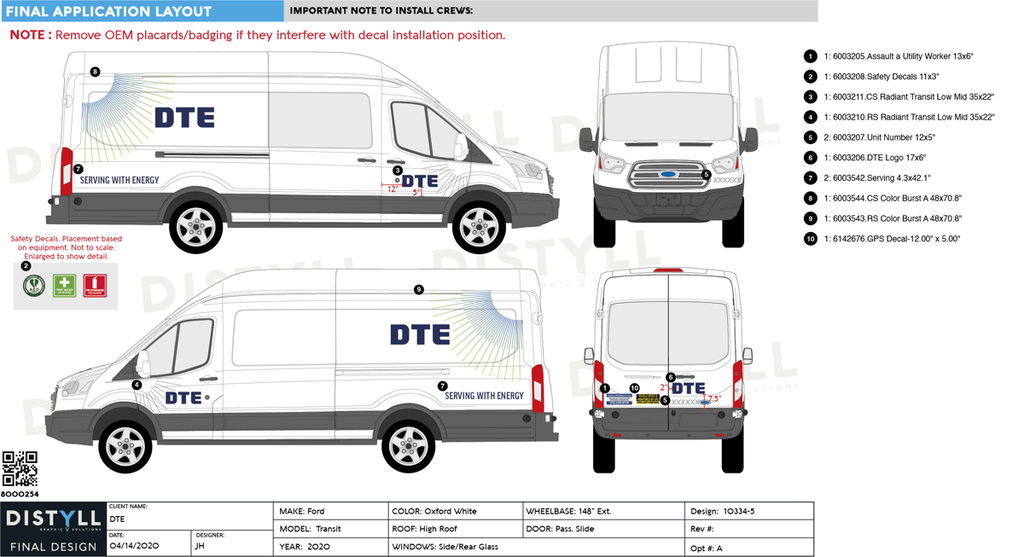 DTE, Color Burst A, Ford, Transit, High Roof, 148 Extended