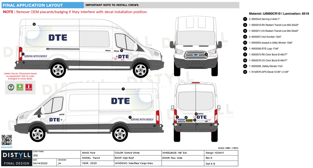 DTE, Color Burst B, Ford, Transit, High Roof, 148 Extended