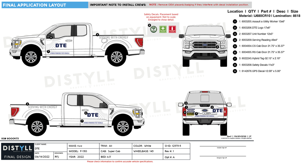 DTE, Ford F150, SuperCab, 6_5ft Bed, 145  WB, White, 2022-, Spot