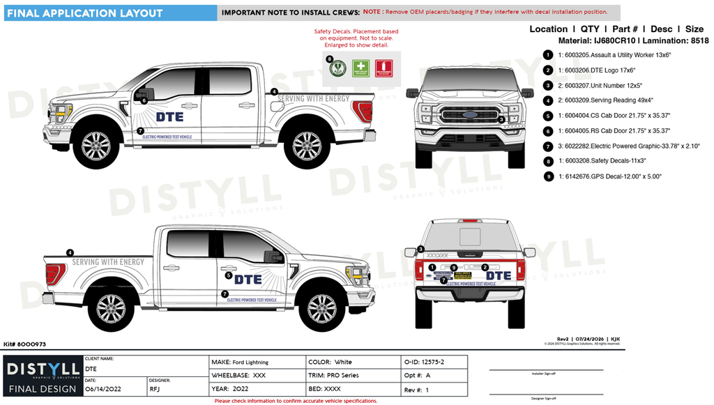 DTE, Ford Lightning, PRO Series, White, 2022-, Spot