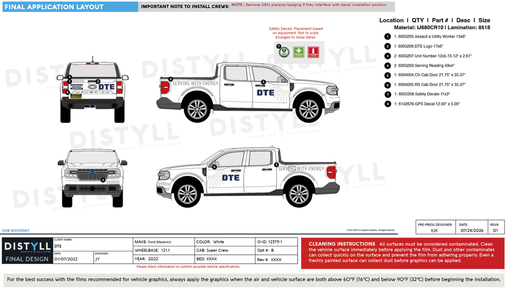 DTE, Ford Maverick ICE, Super Crew, 121 WB, White, 2022-, Spot