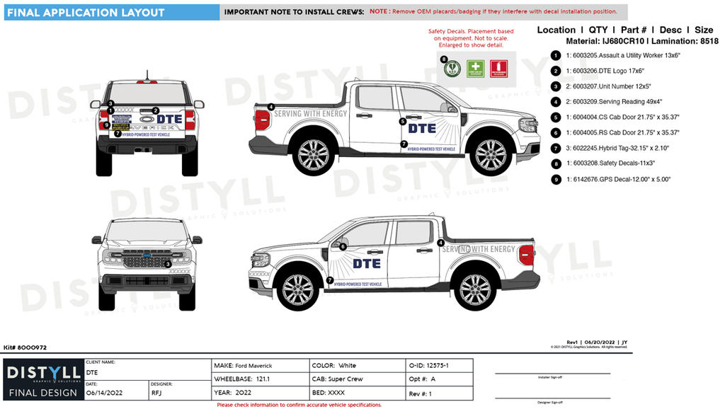 DTE, Ford Maverick Hybrid, Super Crew, 121 WB, White, 2022-, Spot