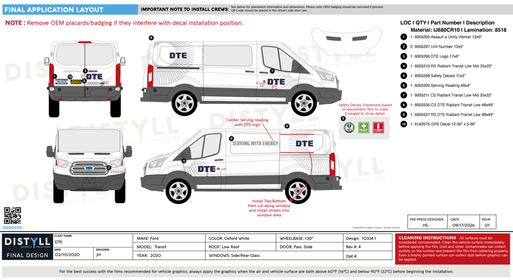 DTE, Ford, Transit, Low Roof, 130 WB, Kit