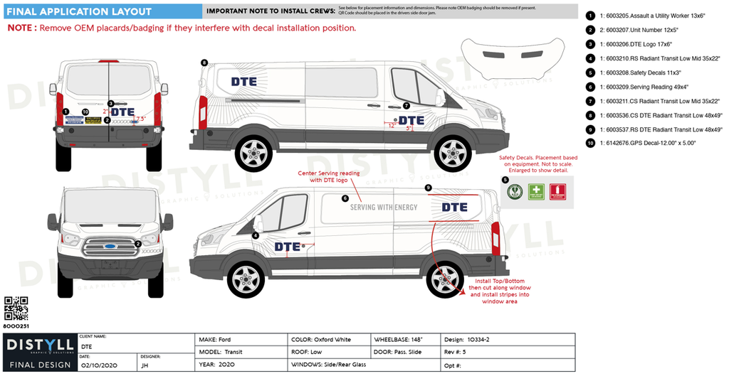 DTE, Ford, Transit, Low Roof, 148 WB, Kit