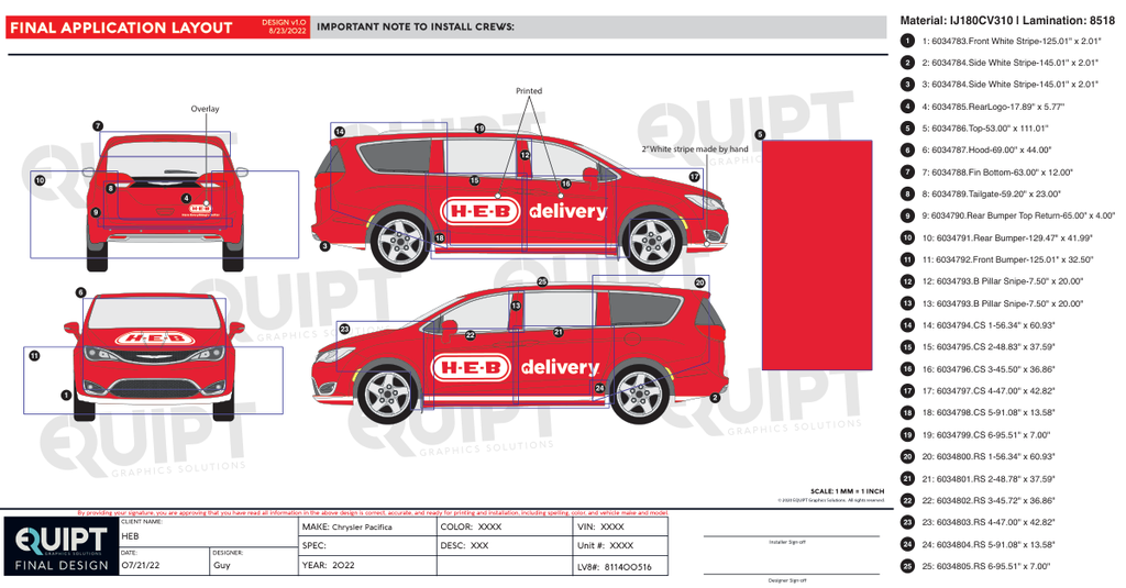 HEB, Chrysler Pacifica, Full wrap