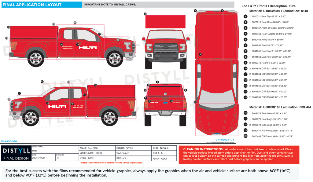 Hilti, Ford, F150, SuperCab, 6ft5in Bed,  2019, Full wrap with reflective spots
