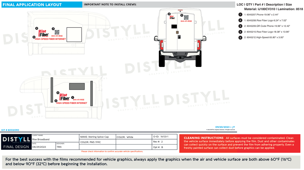 Rise Broadband, Sterling Splice Cap, White, Spot Decals