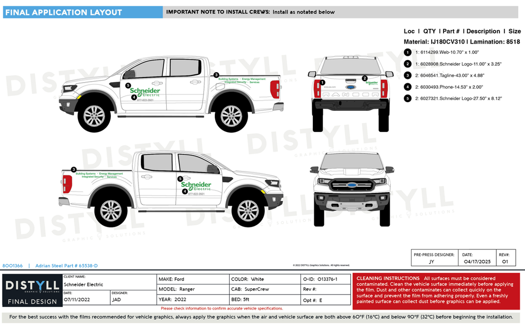 Schneider Electric, Ford, Ranger, SuperCrew, 5ft Bed