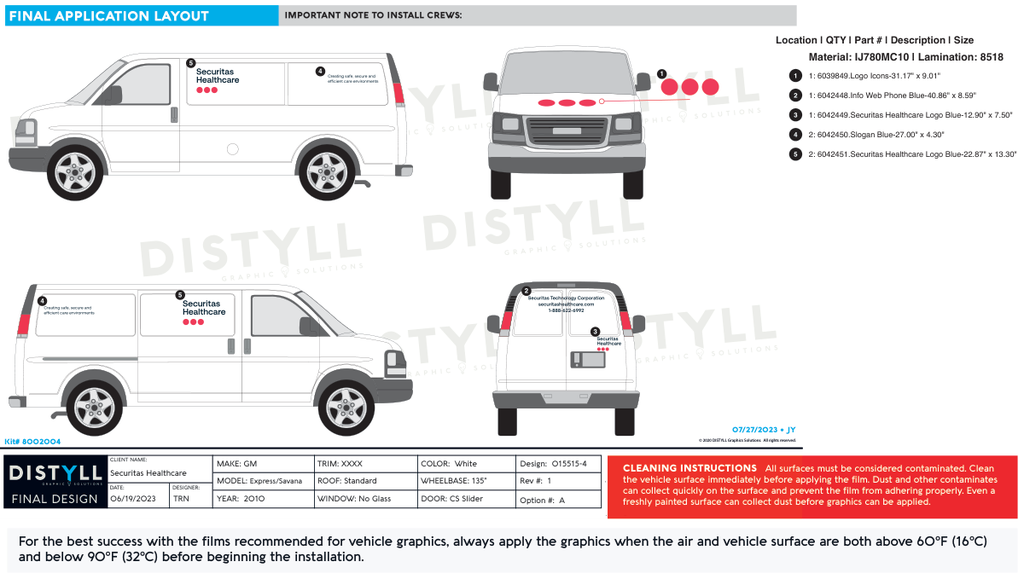 Securitas Healthcare, Chevy, Express, 135 WB, No Glass, 2010