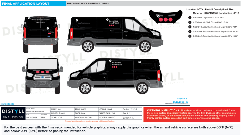 Securitas Healthcare, Ford, Transit, All  Roof, All WB, No Glass, 2019