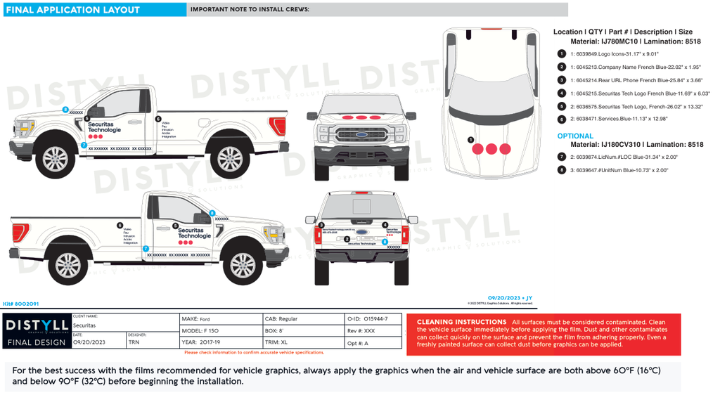 Securitas, Canada-French, Truck, White OEM, Blue Text