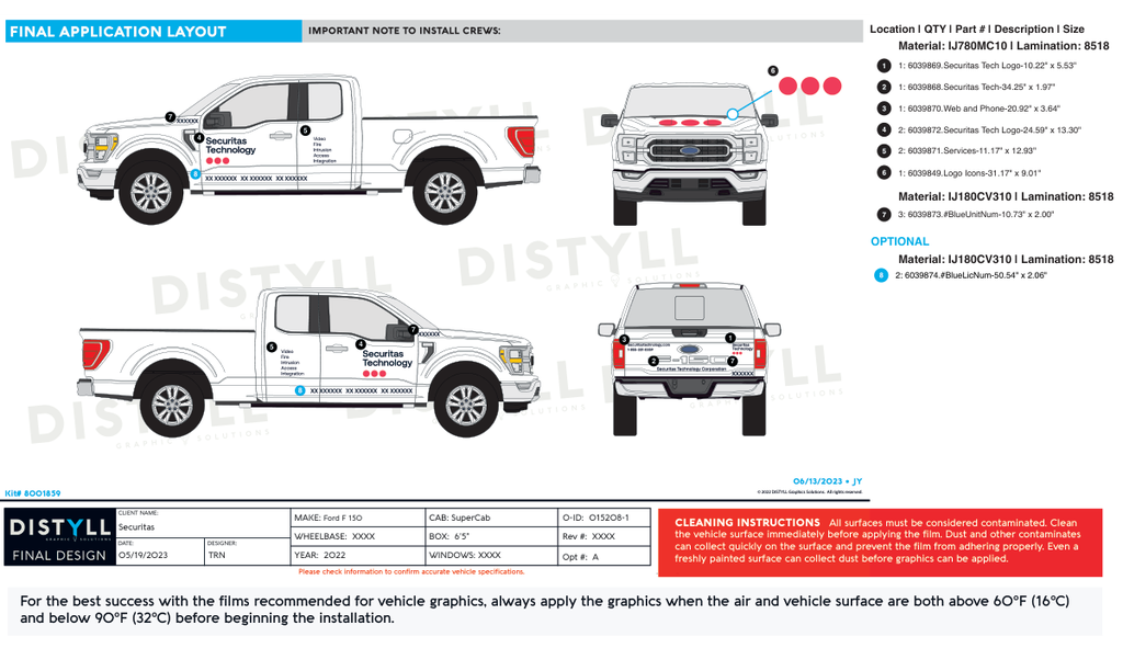 Securitas, Factory, Ford, F150, SuperCab, 6ft5in Bed, 2022, White OEM, Blue Text