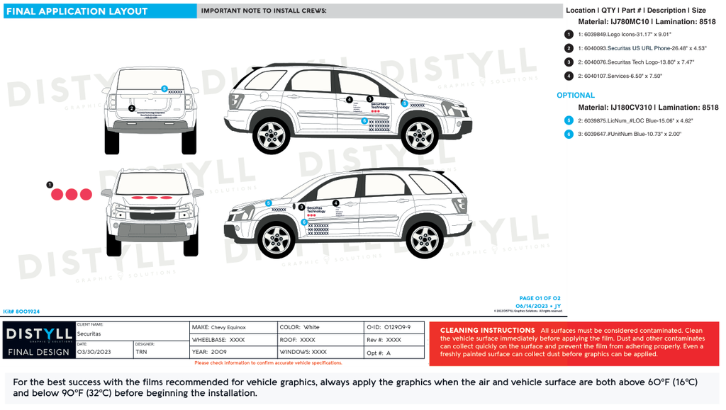 Securitas, US, Sedan and SUV, White OEM,  Blue Text