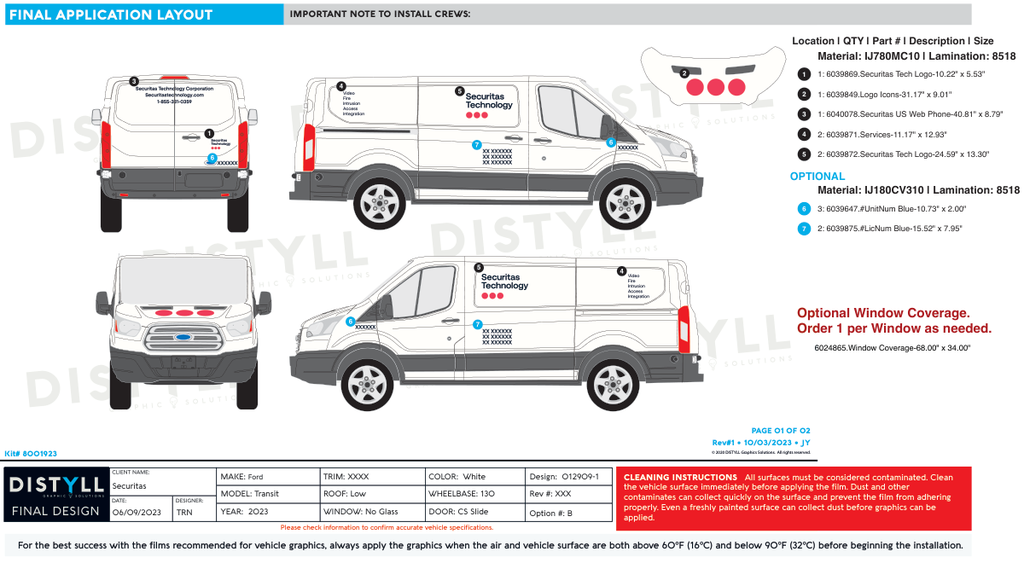Securitas, US, Small and Large Vans, White OEM, Blue Text
