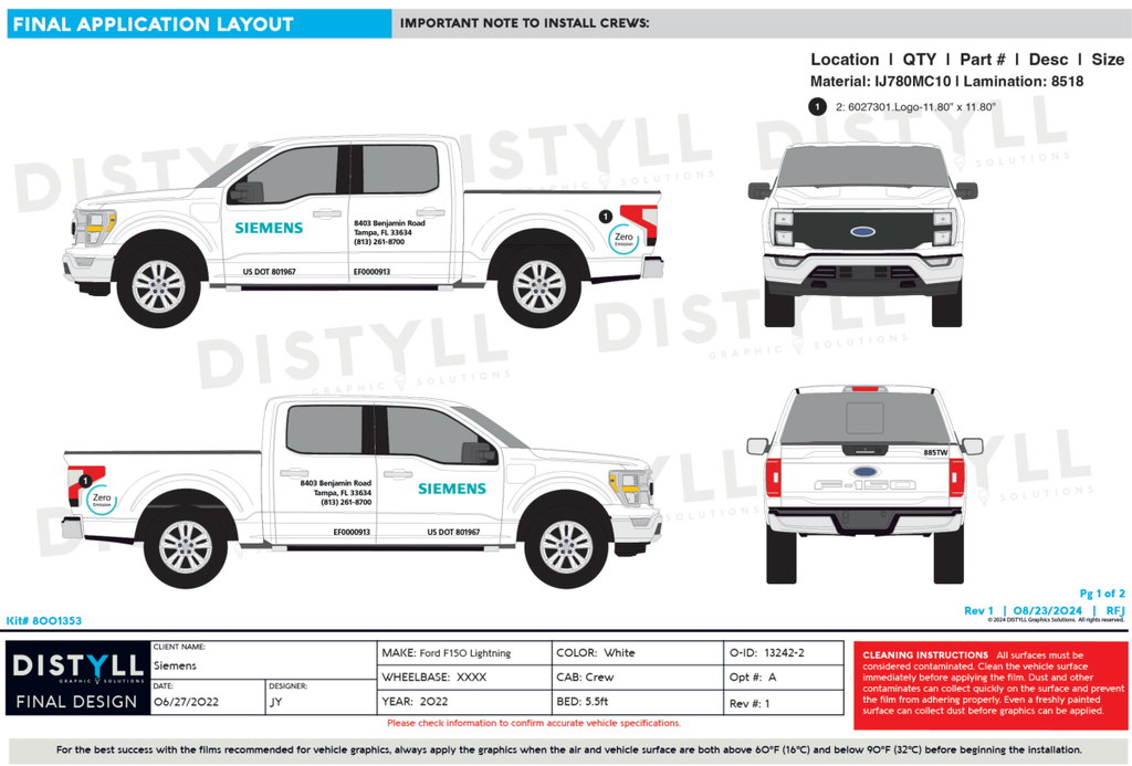 Siemens, Ford F150 Lightning, Crew Cab, 5_5ft Bed, 2022, Reflective Spots
