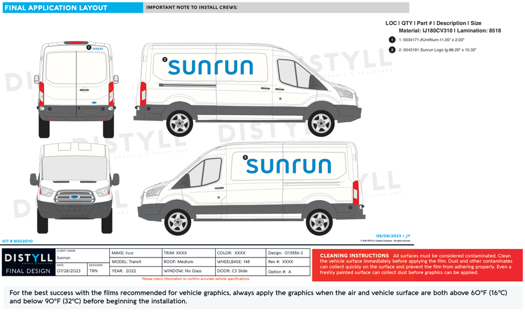 Sunrun, Large Base Kit, Cargo Van, Box Truck