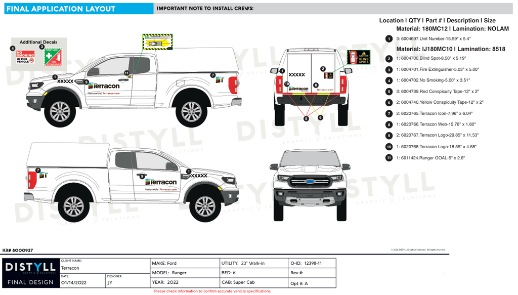 Terracon, Ford Ranger, Super Cab, 6ft Bed, Walk-in Utility Topper, 2022-, Spot G