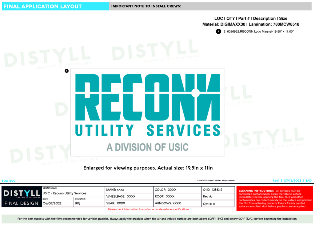 USIC Reconn Utility Services, Reflective Magnet
