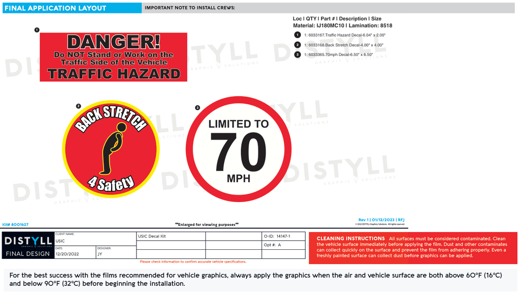 USIC, Decal Kit