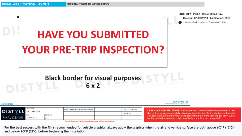 USIC, RECONN, Pre-Trip Inspection Graphic